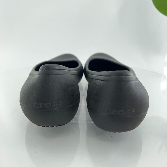 CROCS Women's At Work Flat Size 8 Black Slip On Shoe Barista Server Front Desk - Picture 5 of 11
